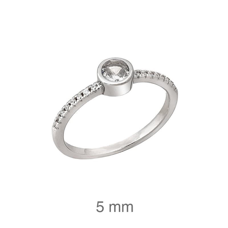 Anillo Compromiso Plata Ley y Circonitas