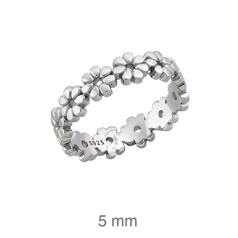 Anillo Margaritas Plata Ley