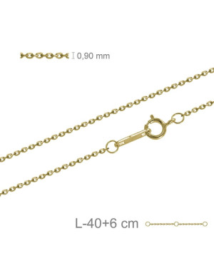 Cadena 45cm Plata Ley con Baño de Oro