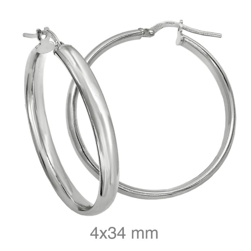 Pendientes Aros Media Caña Plata Ley