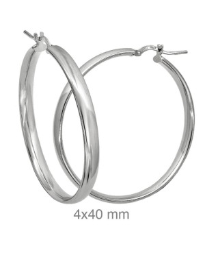 Pendientes Aros Media Caña Plata Ley