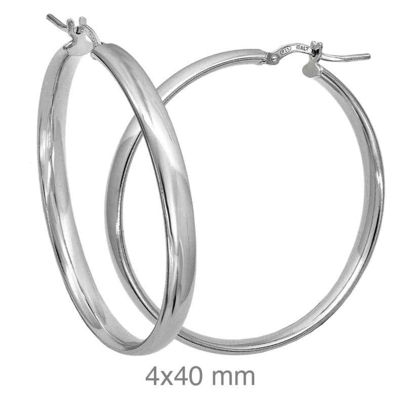 Pendientes Aros Media Caña Plata Ley