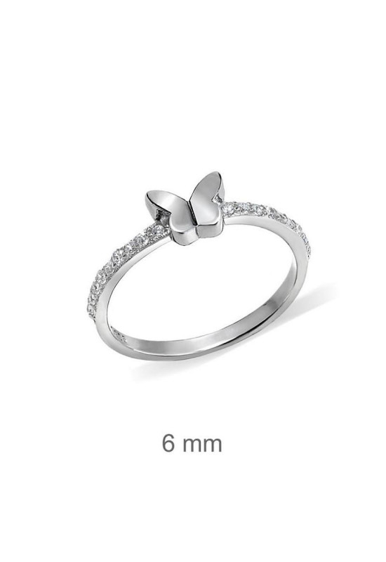 Anillo Mariposa Circonita Plata Ley
