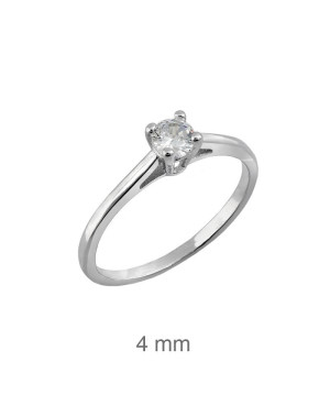 Anillo Compromiso Plata Ley y Circonita