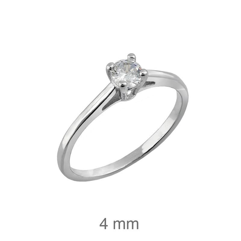 Anillo Compromiso Plata Ley y Circonita