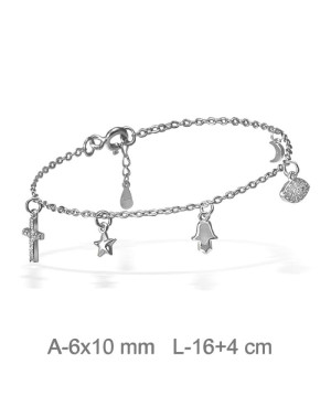 Pulsera Charms Circonitas Plata Ley