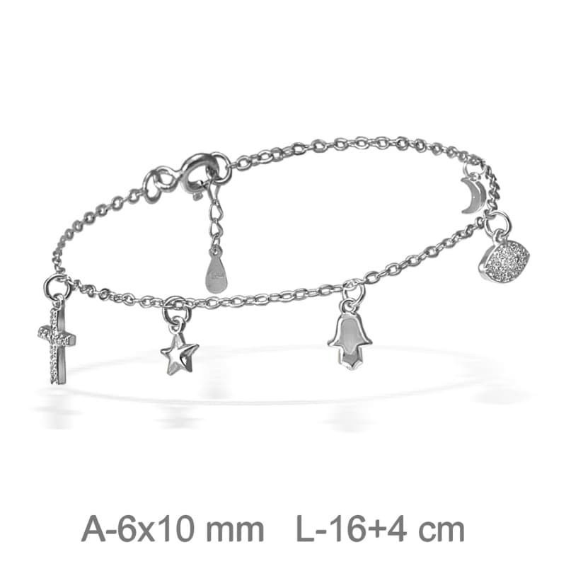 Pulsera Charms Circonitas Plata Ley