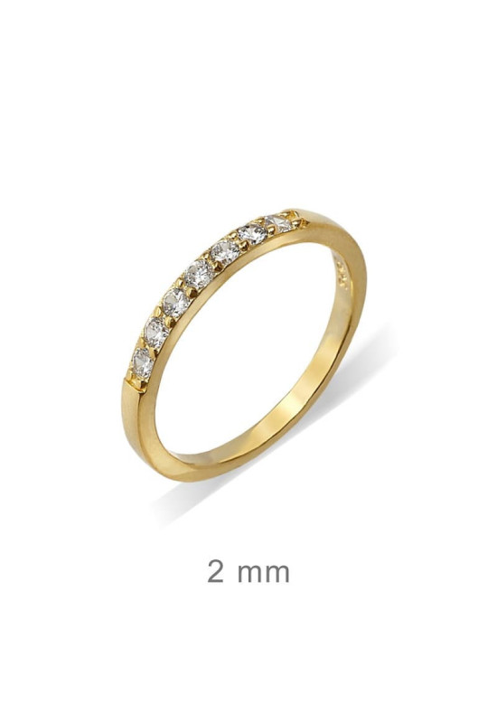 Mini Anillo Circonitas Plata Ley con Baño de Oro