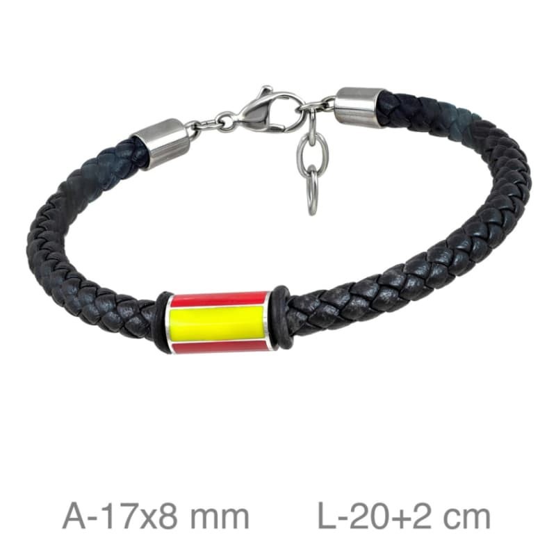 Pulsera España de Acero y  Piel