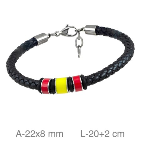 Pulsera España de Acero y  Piel