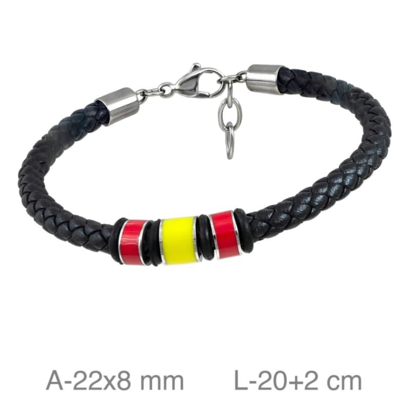 Pulsera España de Acero y  Piel