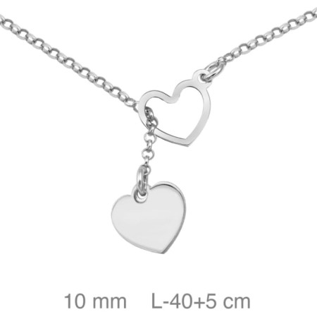 Collar Corazones Plata Ley