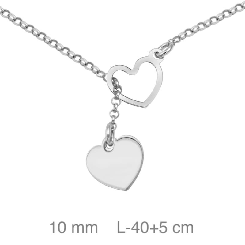 Collar Corazones Plata Ley