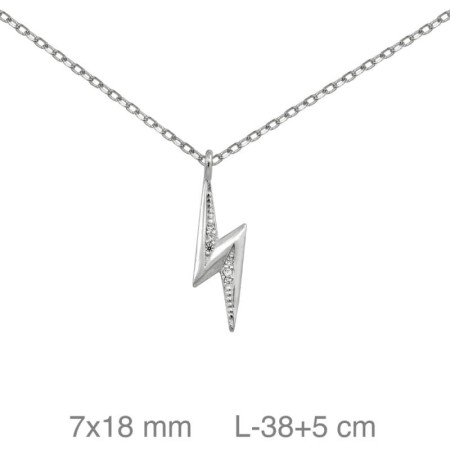 Collar Rayo Circonitas Plata Ley