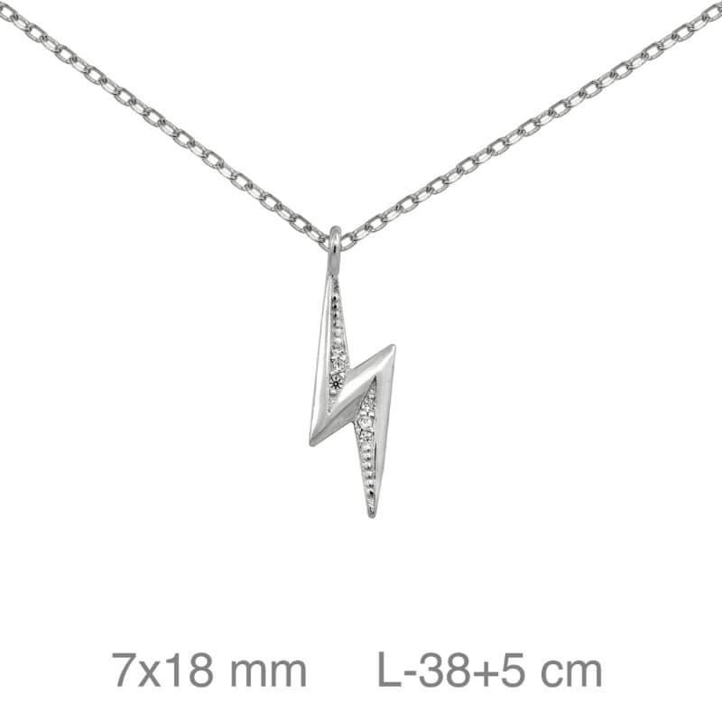 Collar Rayo Circonitas Plata Ley