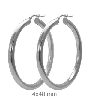 Pendientes Aros 4x48mm Plata Ley