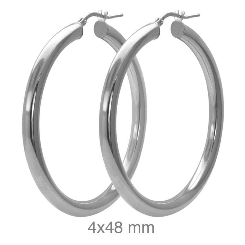 Pendientes Aros 4x48mm Plata Ley