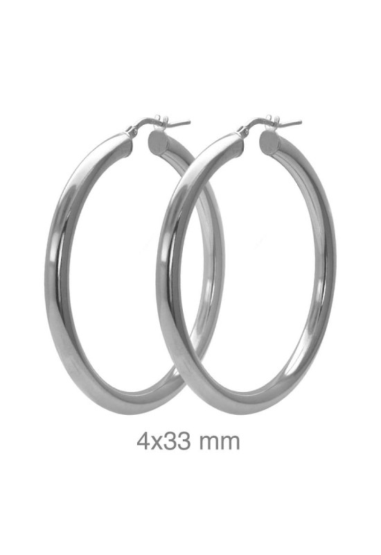 Pendientes Aros 4x33mm Plata Ley