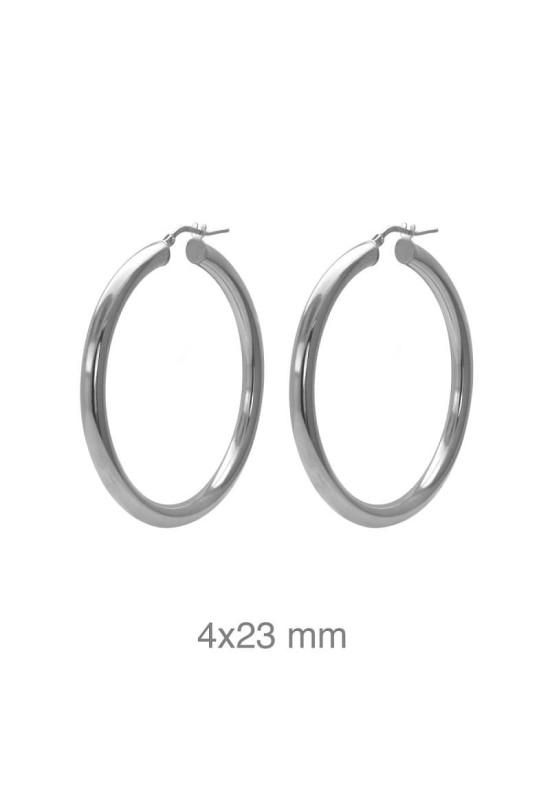 Pendientes Aros 4x23mm Plata Ley