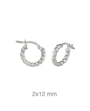 Pendientes Aros de Bolas Plata Ley