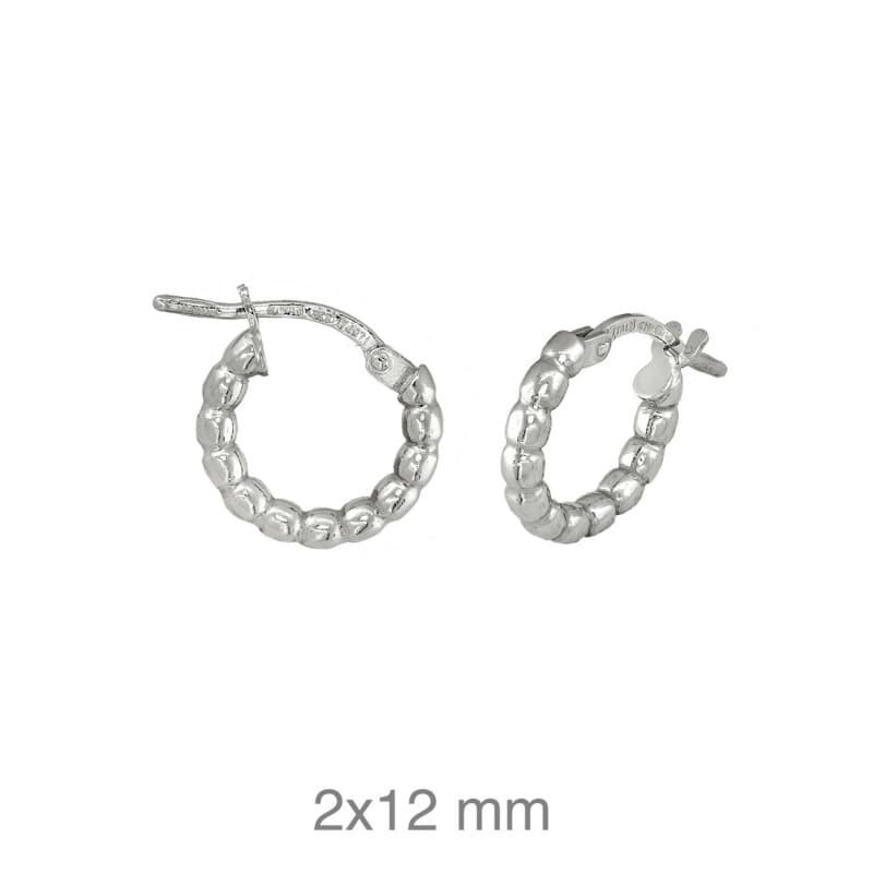 Pendientes Aros de Bolas Plata Ley