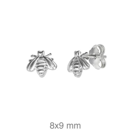 Pendientes Abeja Plata Ley