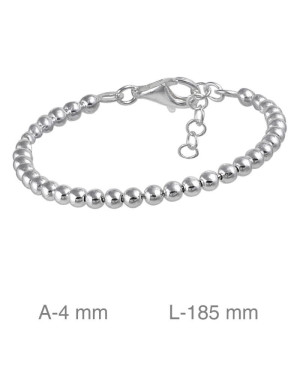 Pulsera Bolas 4mm Plata Ley