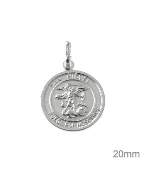 Medalla San Miguel 24mm Plata Ley