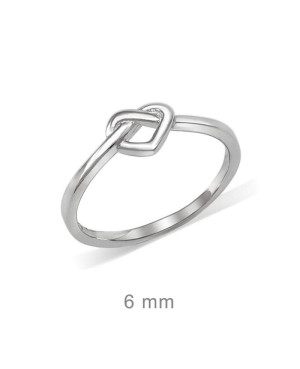 Anillo Corazón Anudado de Plata Ley