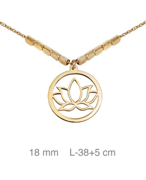 Collar Flor de Loto de Plata Ley con Baño en Oro