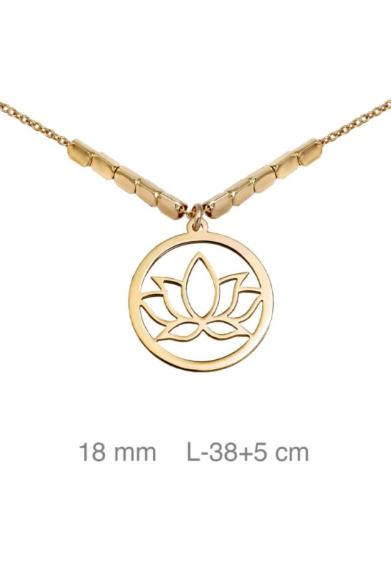 Collar Flor de Loto de Plata Ley con Baño en Oro