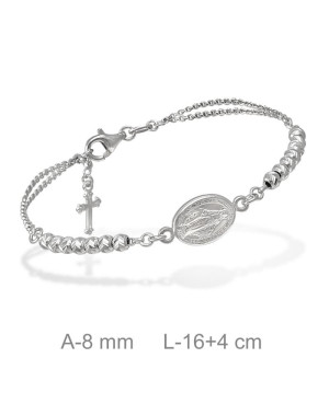 Pulsera Virgen Milagrosa de Plata Ley