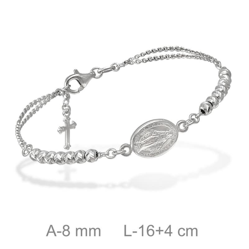 Pulsera Virgen Milagrosa de Plata Ley