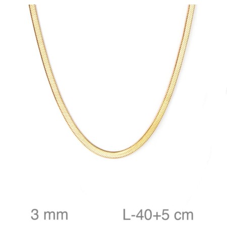 Gargantilla Plana 40+5cm de Acero Bañado en Oro