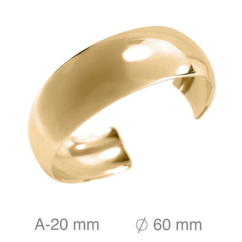 Brazalete Ancho de Acero Dorado