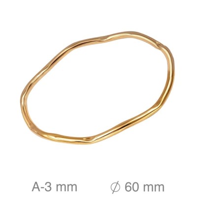 Brazalete de Ondas en Acero Dorado