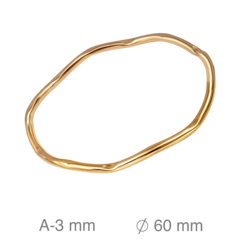 Brazalete de Ondas en Acero Dorado