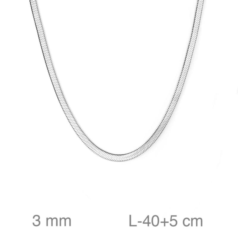 Gargantilla Plana 40+5cm Acero