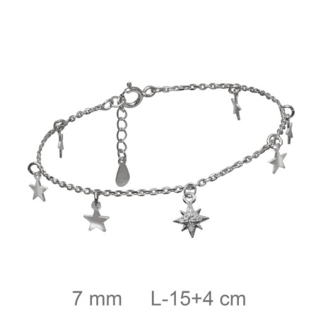 Pulsera Estrella Polar de Plata Ley