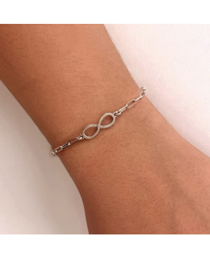 Pulsera Infinito Eslabones Plata Ley