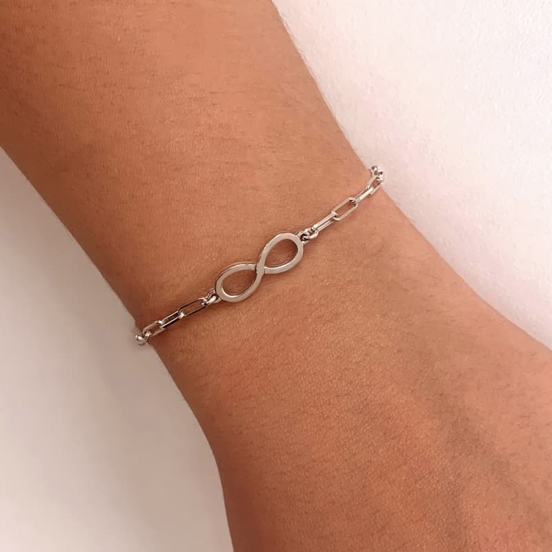 Pulsera Infinito Eslabones Plata Ley