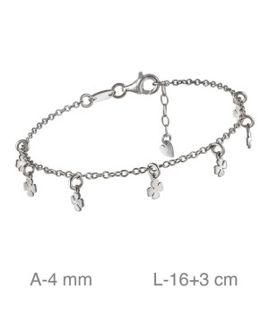 Pulsera de Tréboles en Plata Ley