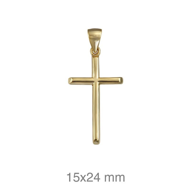 Cruz de Plata Ley con Baño de Oro