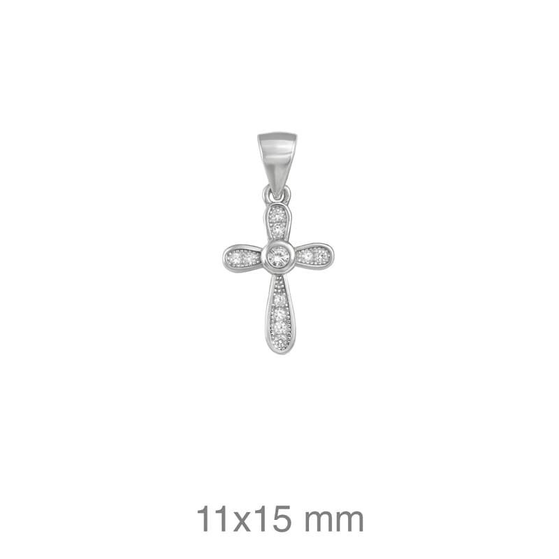 Cruz con Circonitas de Plata Ley