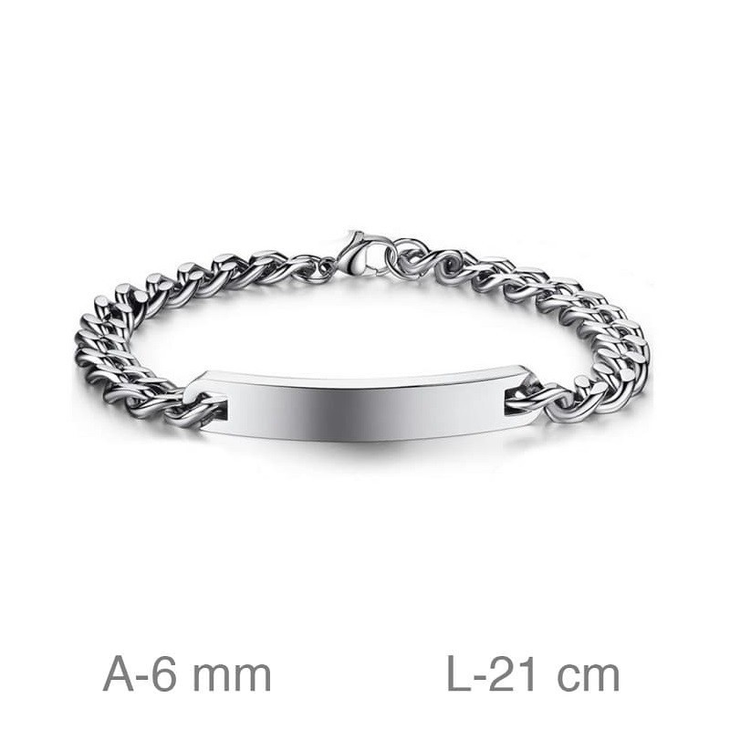 Pulsera de acero con Placa