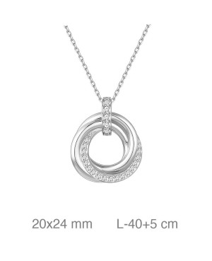 Collar Nudo con Circonitas en Plata Ley