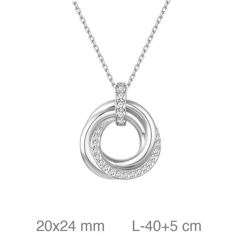 Collar Nudo con Circonitas en Plata Ley