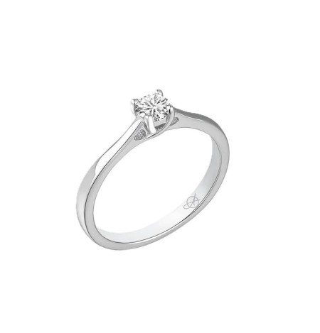 Solitario con Circonita 5A talla Brillante de Plata Ley