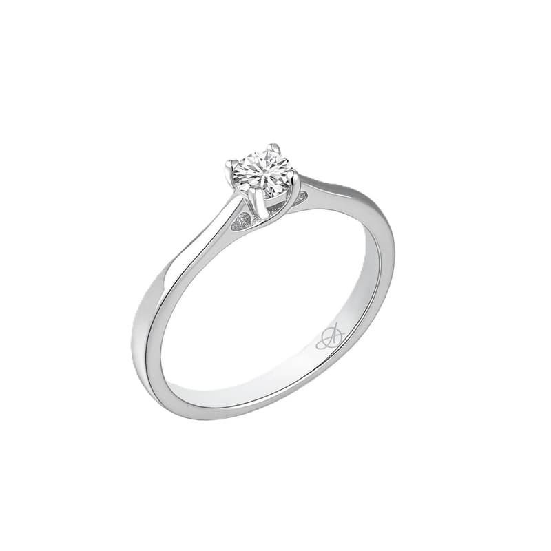 Solitario con Circonita 5A talla Brillante de Plata Ley