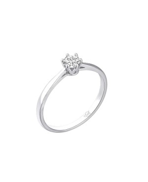 Solitario con Circonita 5A talla Brillante de Plata Ley